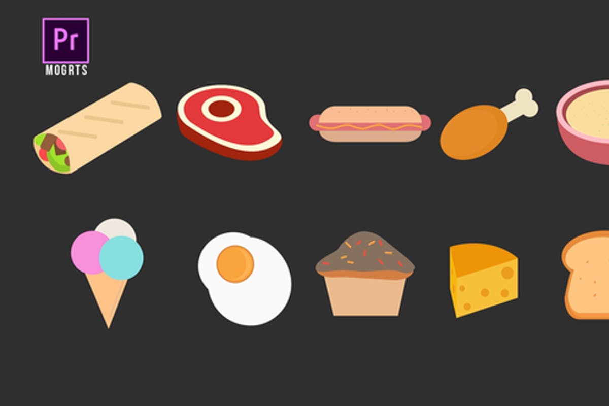 Food Icons Pack for Premiere Pro