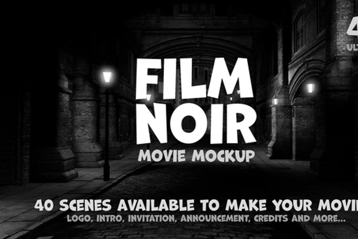 Film Noir - Movie Mockup for Premiere Pro