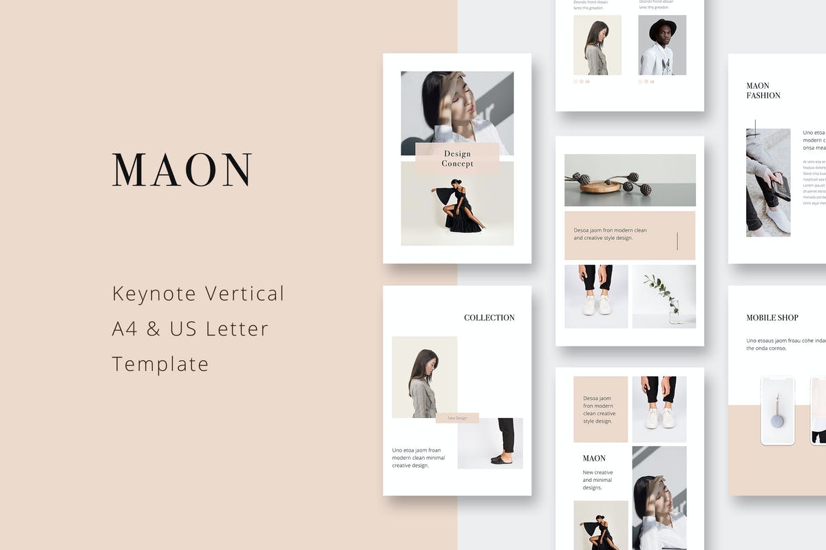 MAON - Vertical Keynote A4 + US Letter Template