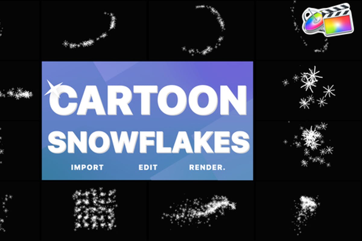 Cartoon Snowflakes And Snowfalls Final Cut Pro