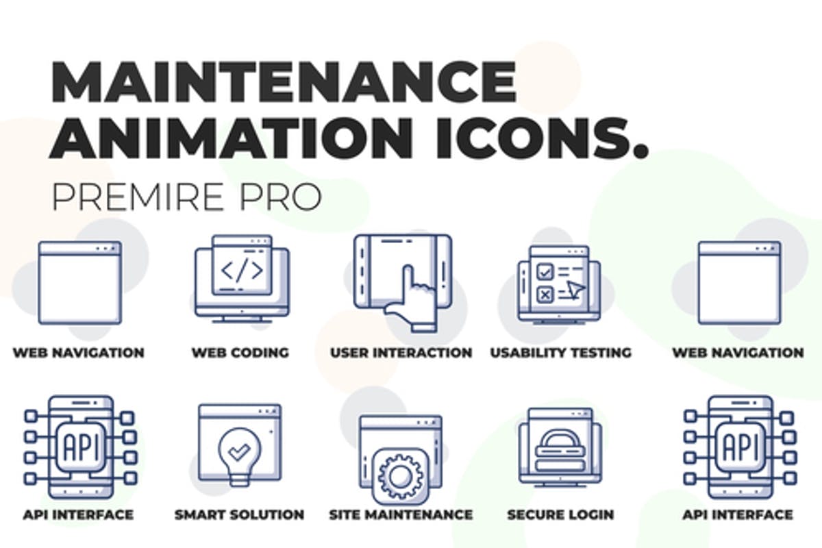Site maintenance - Animation Icons (MOGRT)