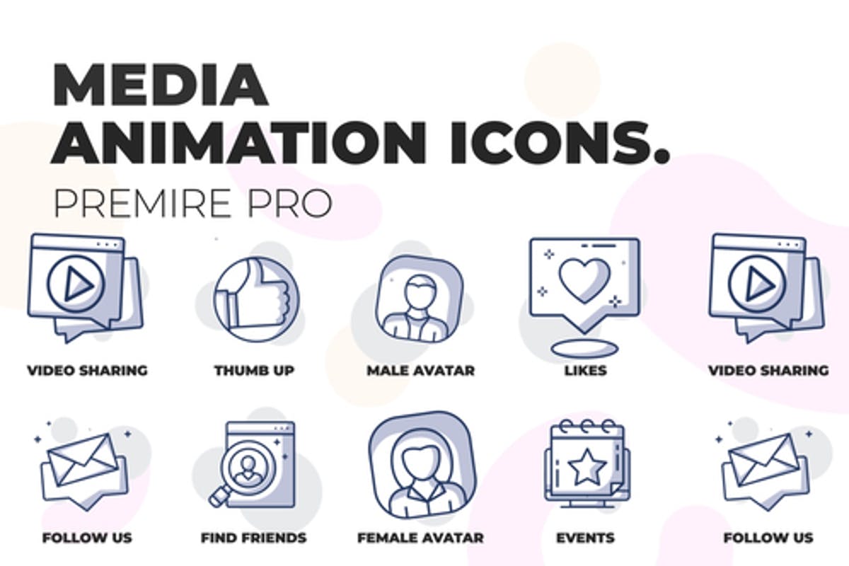 Social media - Animation Icons (MOGRT)