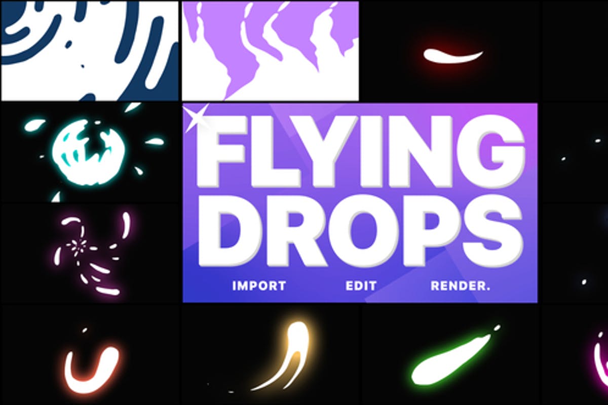 Fly drops. Maig Fly Effects. Locaation MOGRT Effect.