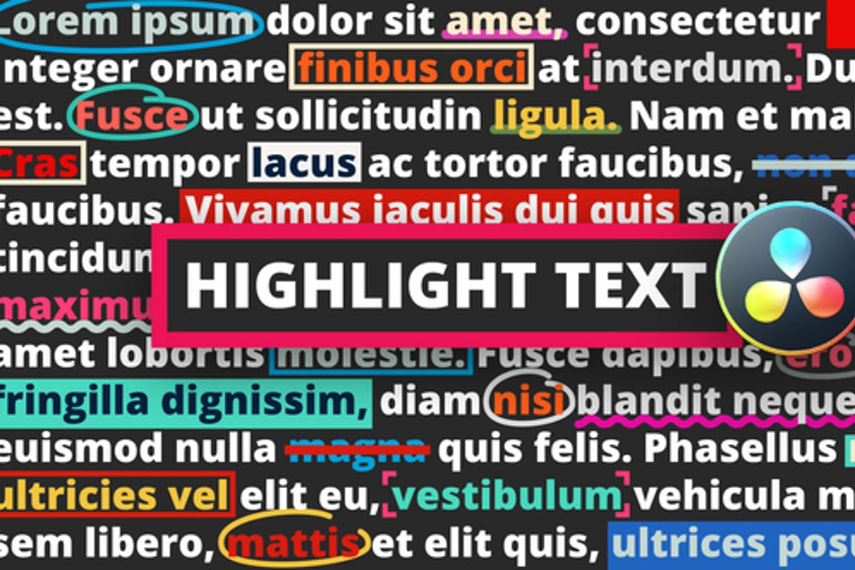 Highlight Text DaVinci Resolve