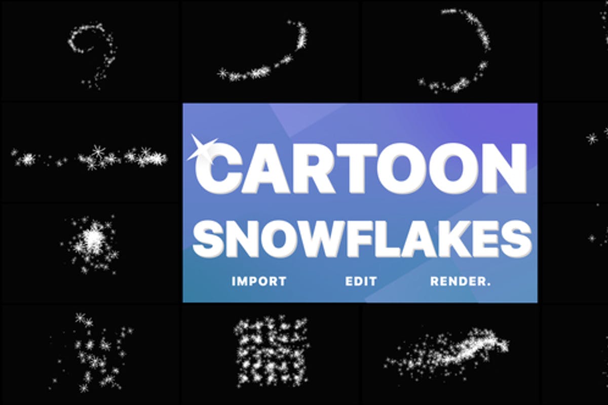 Cartoon Snowflakes And Snowfalls DaVinci Resolve
