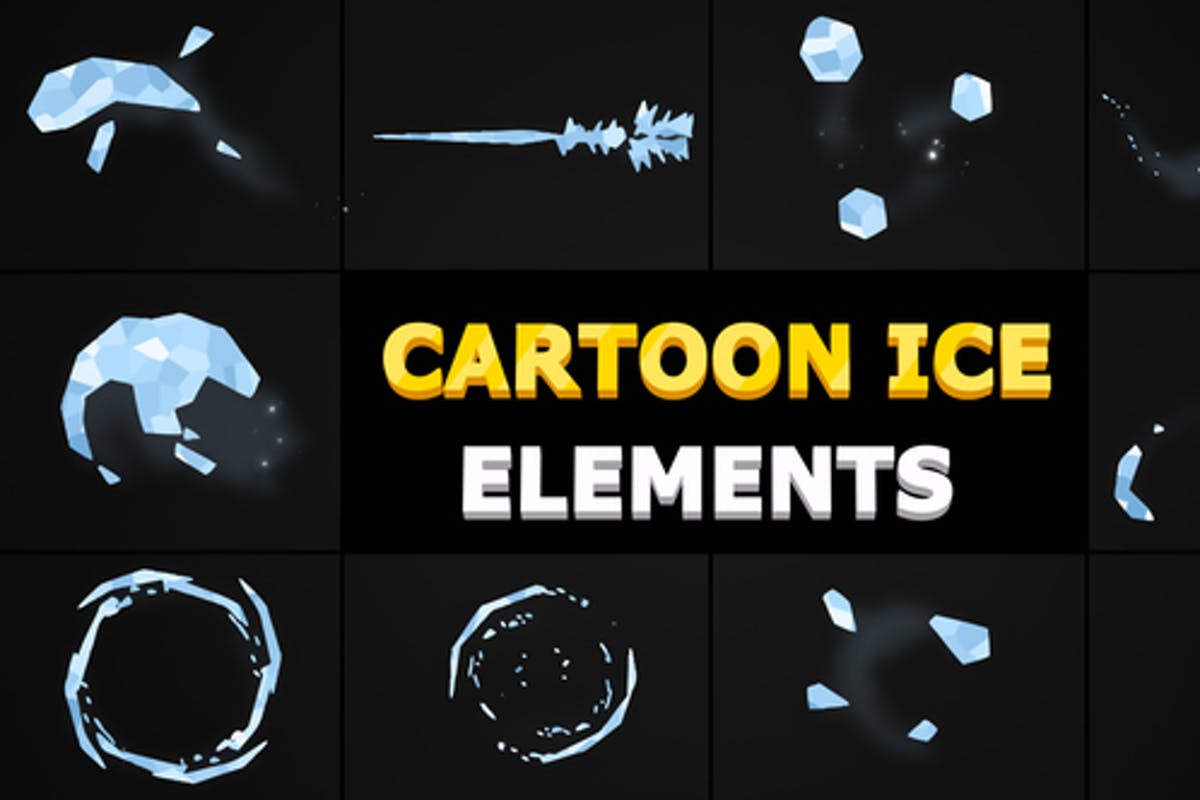 Cartoon Ice Elements DaVinci Resolve