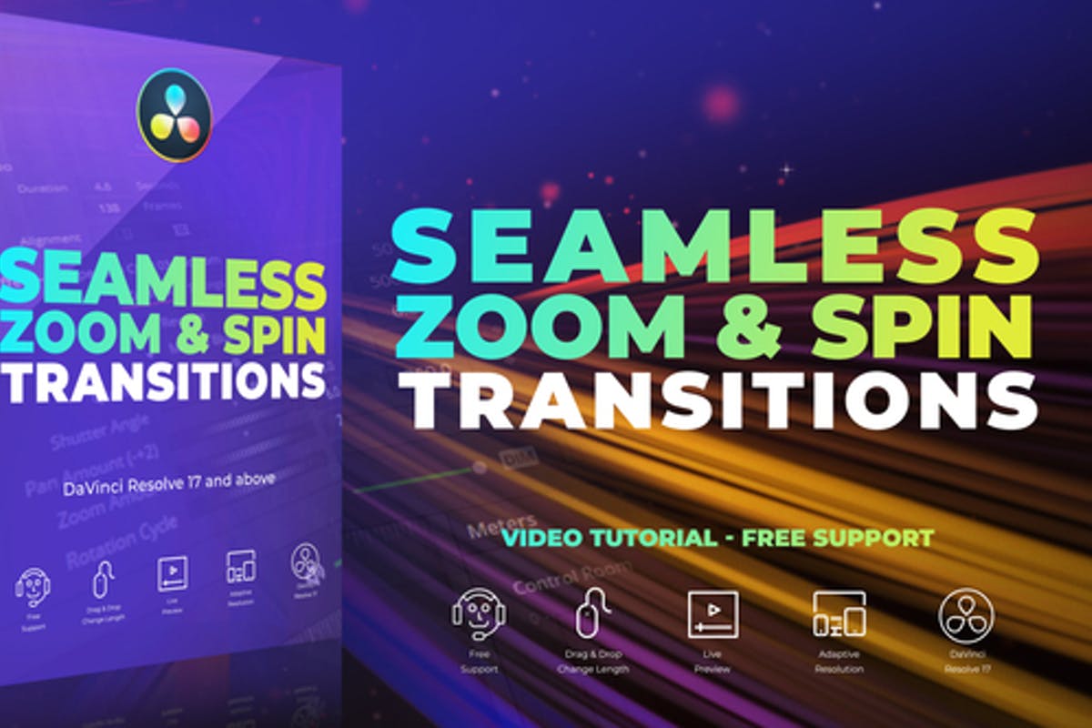 Seamless Zoom and Spin Transitions for DaVinci Resolve