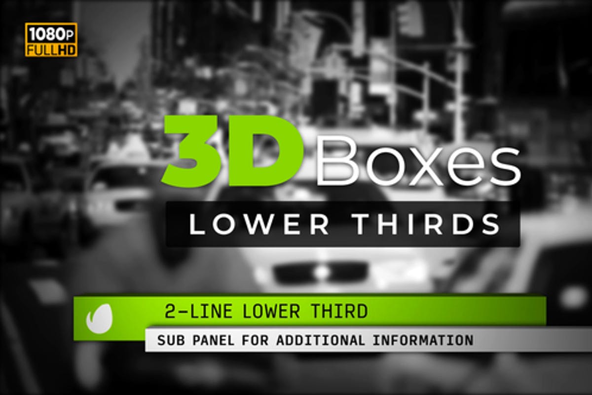 3D Boxes Lower Thirds MOGRT for Premiere Pro