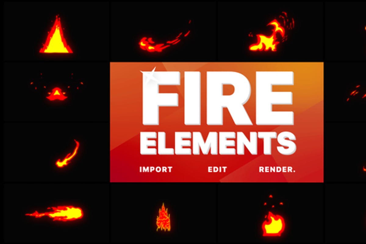 Cartoon Fire Elements for DaVinci Resolve
