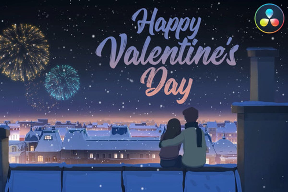 Happy Valentine's Day Card Animation for DaVinci Resolve