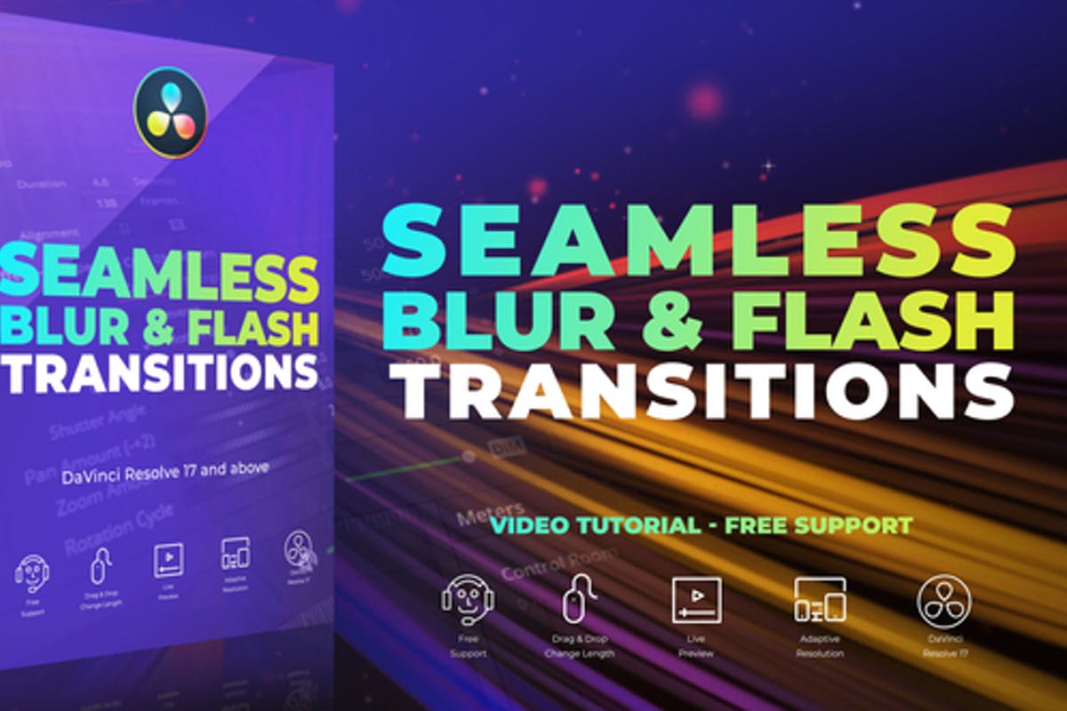 Seamless Blur and Flash Transitions for Davinci Resolve