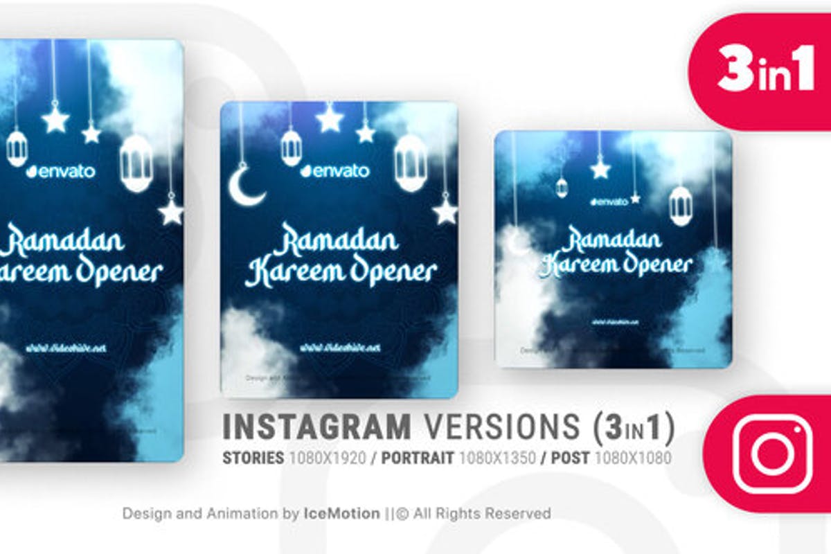 Instagram Ramadan Kareem Intro Ramadan Opener Titles (3 in 1)