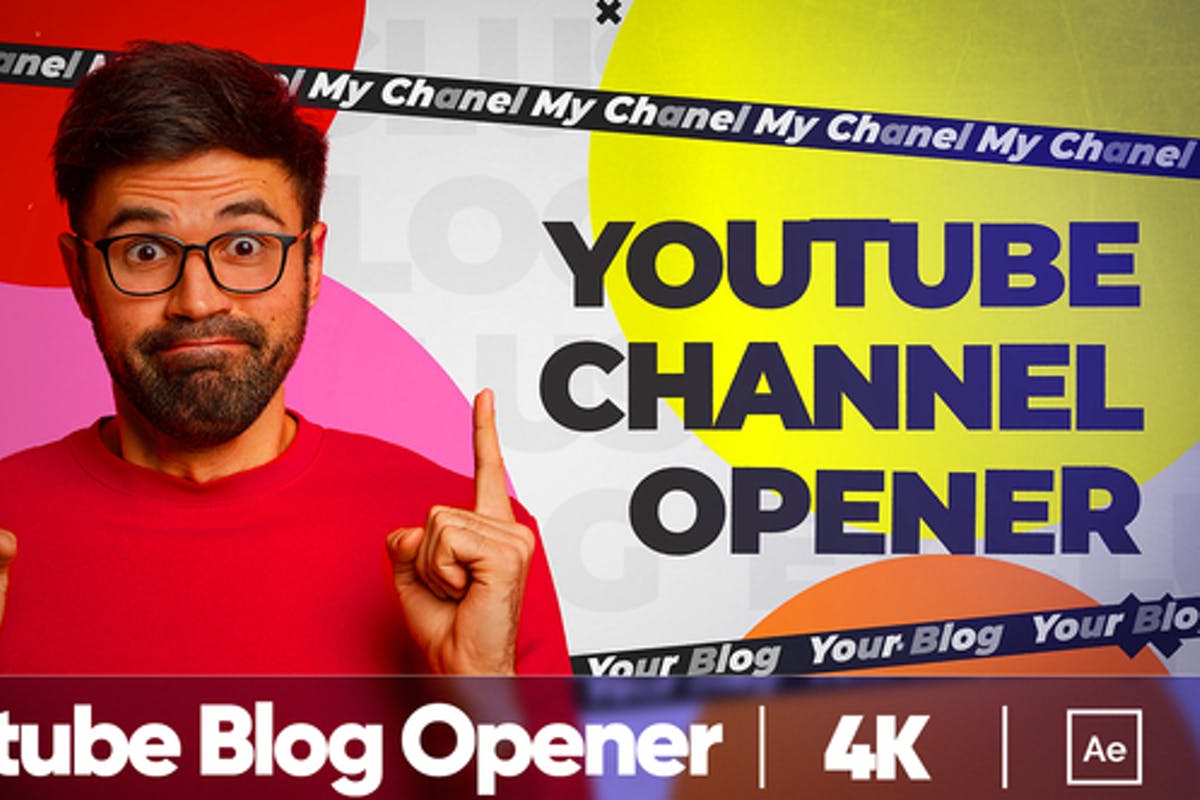Colorful Youtube Blog Opener For After Effects