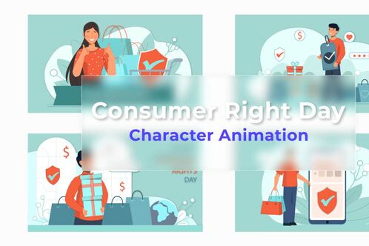 Consumer Right Day Scene Animation Pack For After Effects