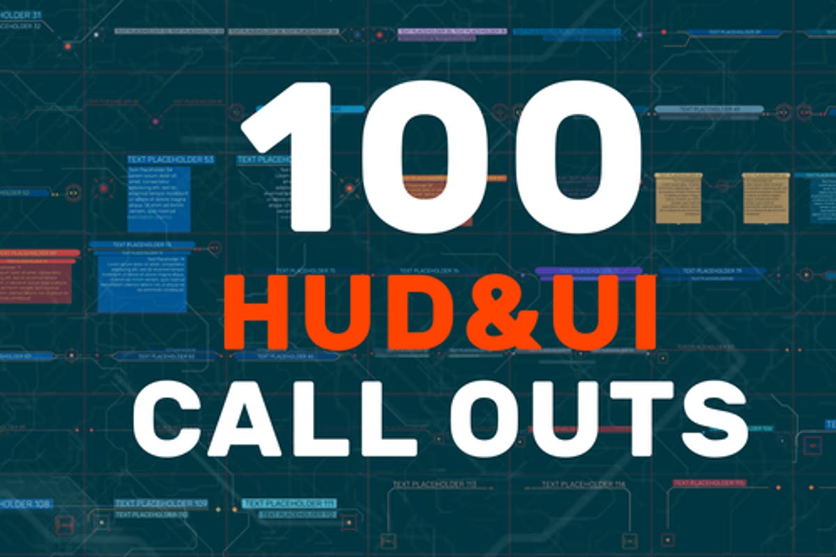 100 HUD UI Call Outs For Premiere Pro