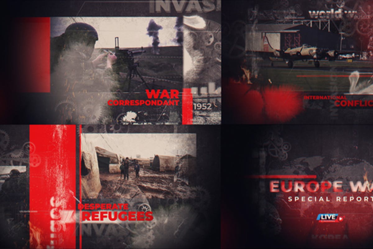 Grunge War Intro for After Effects