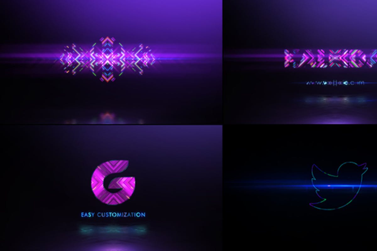 Neon Kaleida Logo Reveal for After Effects