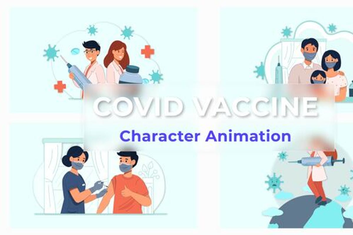 Covid Vaccine Animated Scene Pack for After Effects