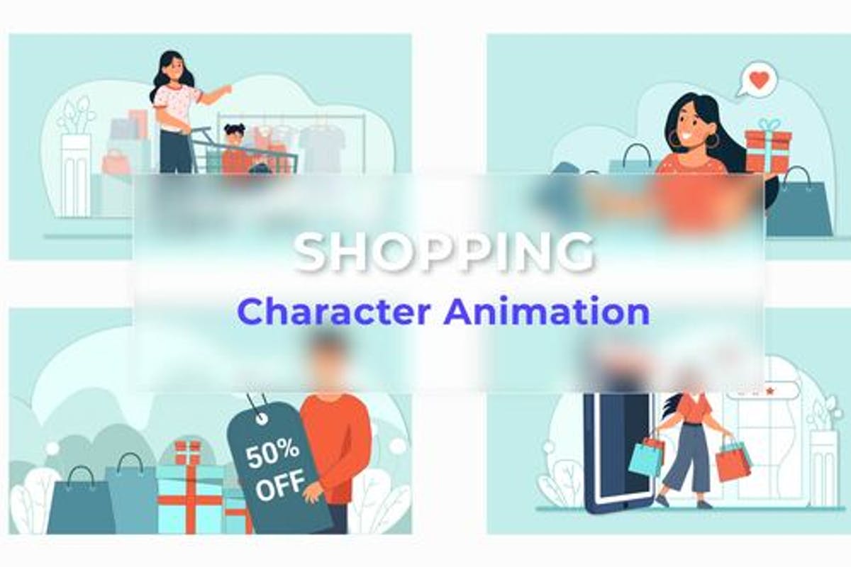Shopping Explainer And Animation Scene Pack