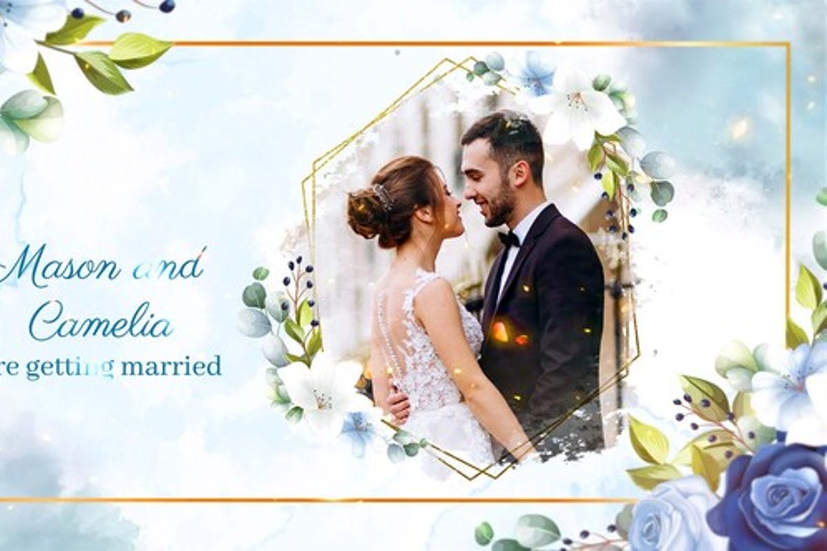 Watercolor and Floral Wedding Invitation for After Effects
