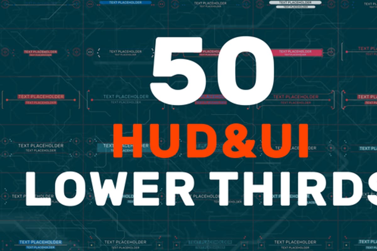 50 HUD UI Lower Thirds for After Effects