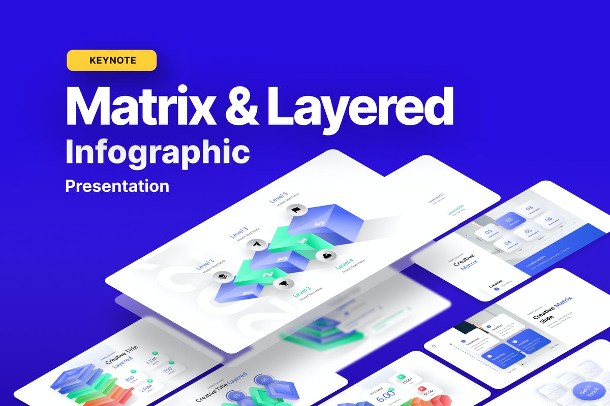 Matrix &amp; Layered Infographic Keynote Template