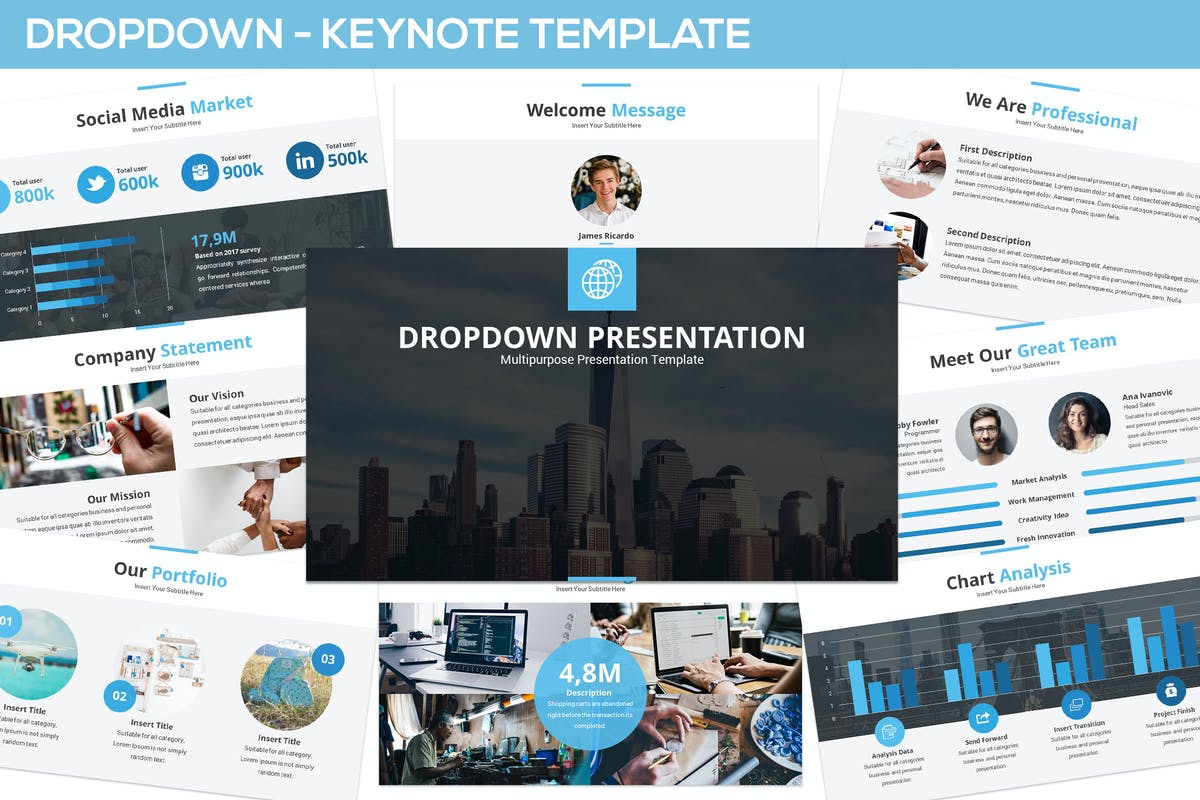 Dropdown Keynote Presentation Template