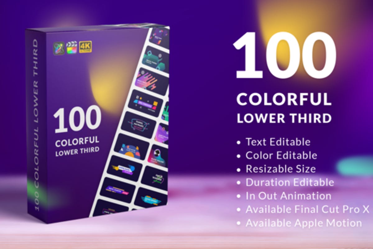 100 Colorful Lower Thirds Final Cut Pro X & Apple Motion