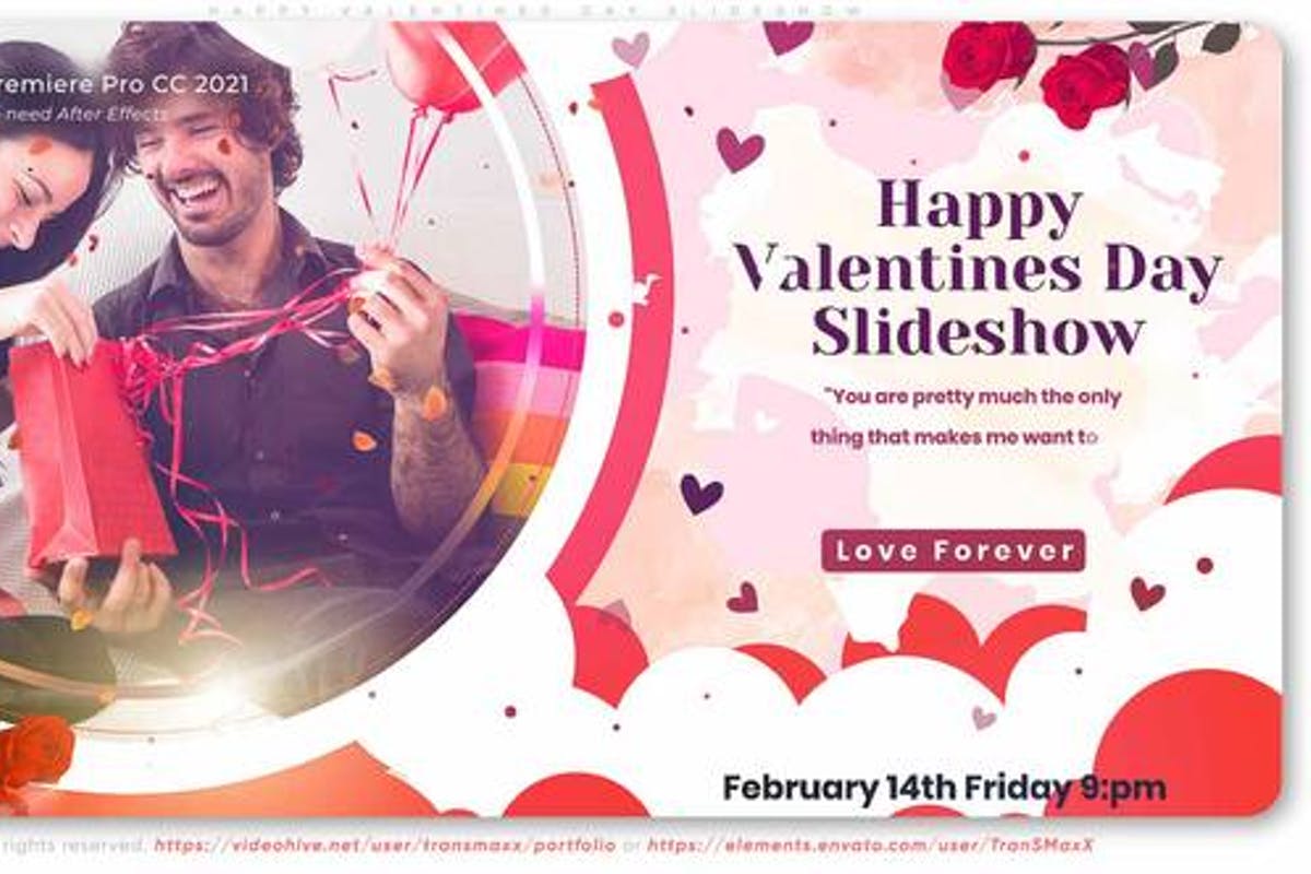 Happy Valentines Day Slideshow for Premiere Pro