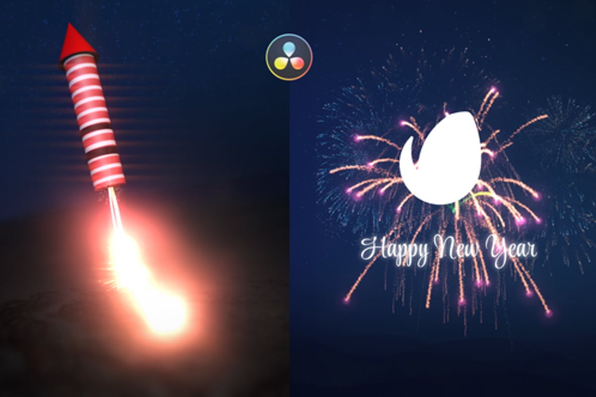 New Year Fireworks Logo Reveal for DaVinci Resolve