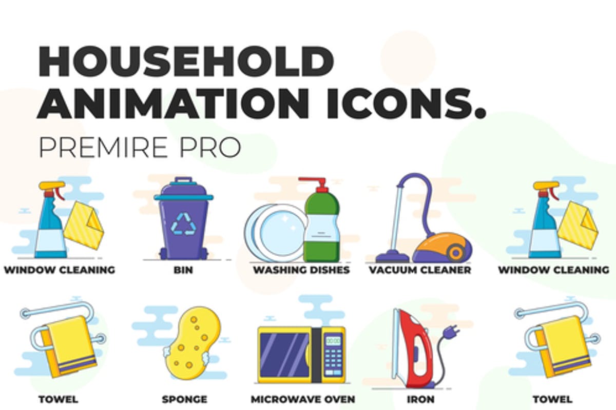 Household - Animation Icons (MOGRT) for Premiere Pro