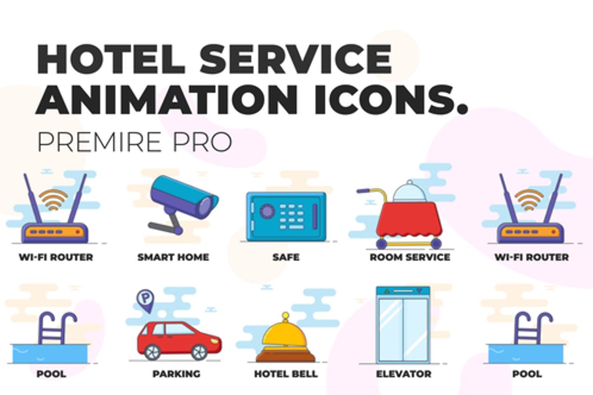 Hotel service - Animation Icons (MOGRT) for Premiere Pro