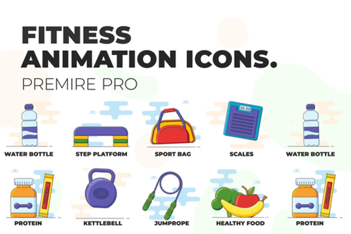 Fitness - Animation Icons (MOGRT) for Premiere Pro