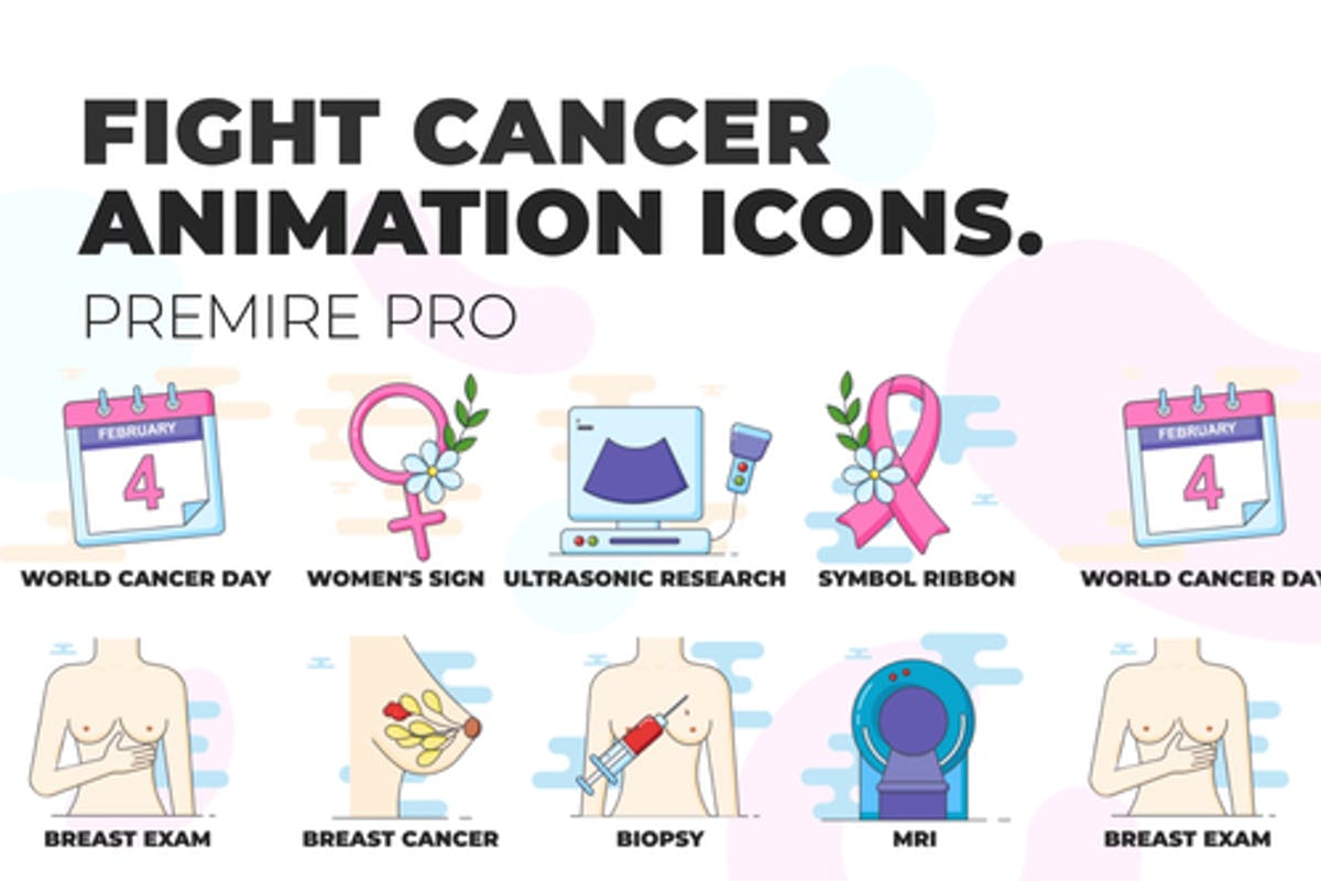 Fight cancer - Animation Icons (MOGRT) for Premiere Pro