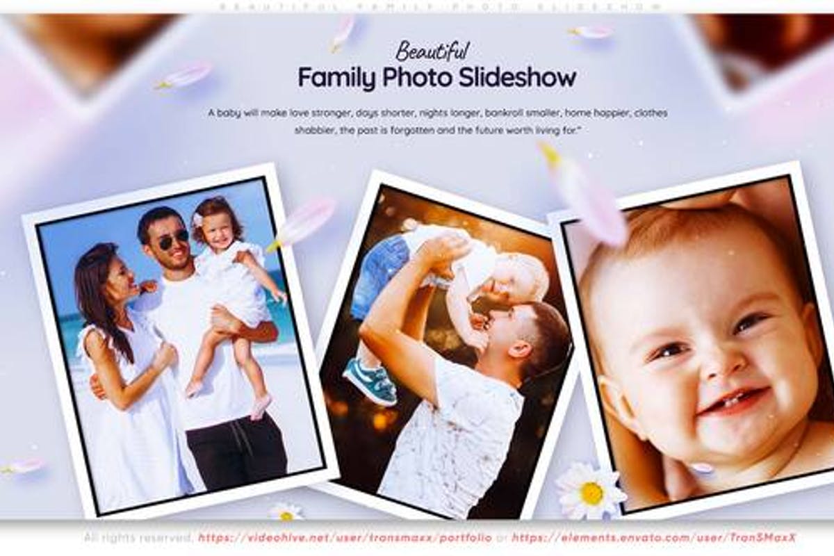 Beautiful Family Photo Slideshow for After Effects