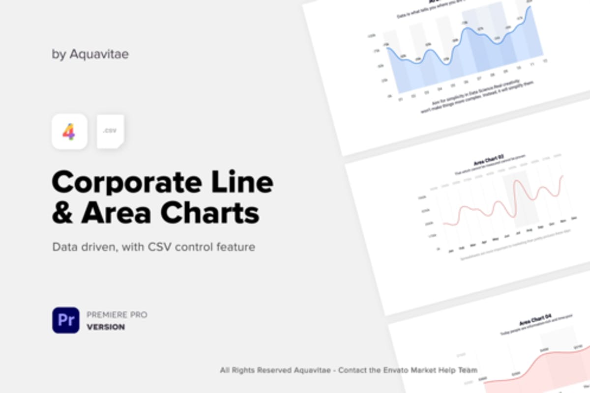 CSV Driven Corporate Area &amp; Line Charts l MOGRT for Premiere Pro