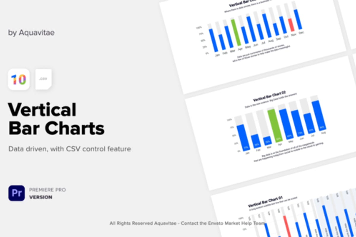 CSV Driven Corporate Vertical Bar Charts l MOGRT for Premiere Pro