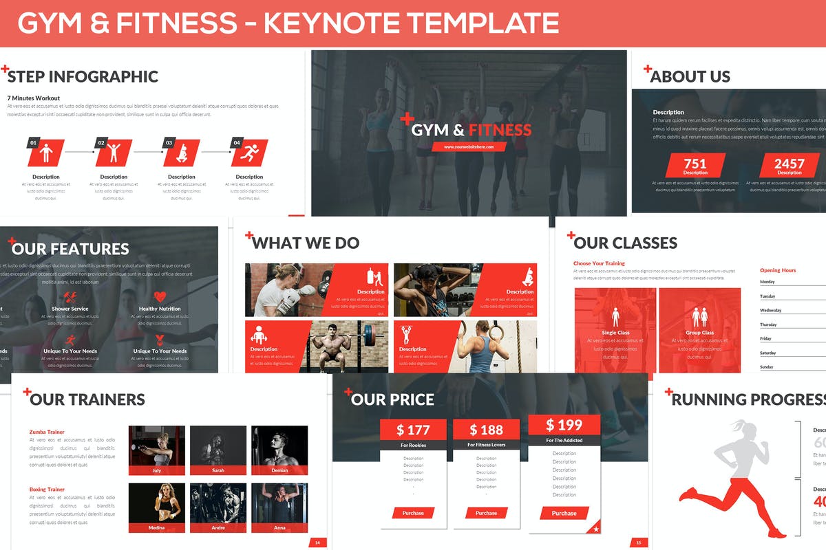 Gym &amp; Fitness - Keynote Template