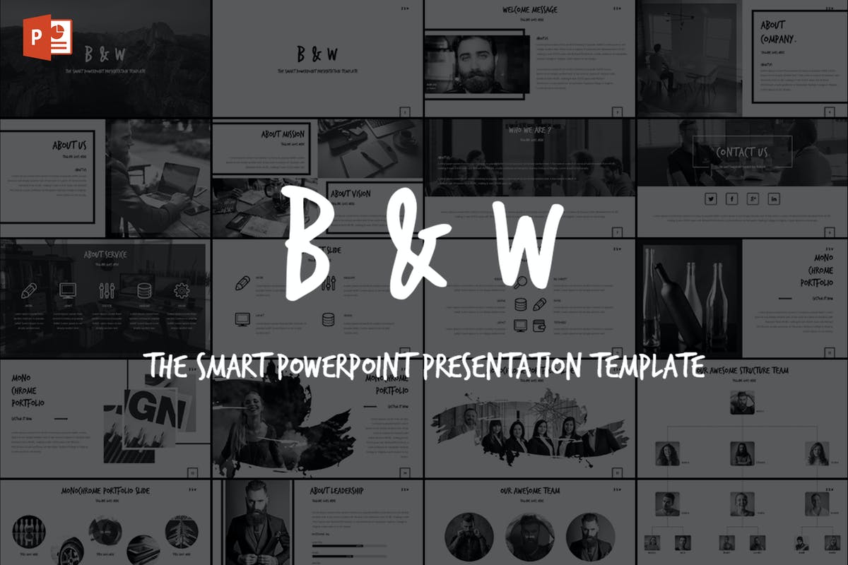 B&W - Powerpoint Template