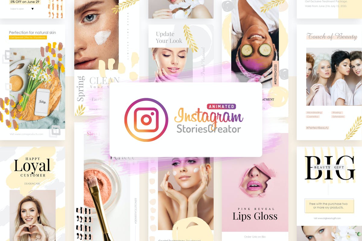 Animated Instagram Stories Creator - Powerpoint V1 Template